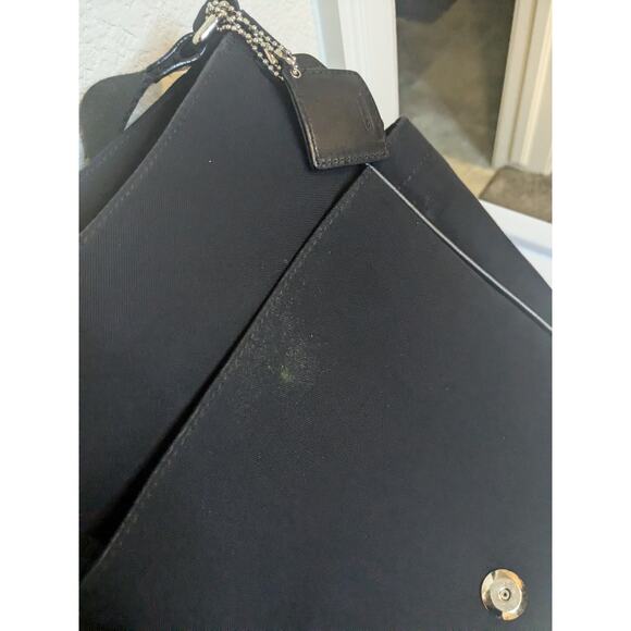 Authentic COACH Black Transatlantic Messenger Bag Black Neoprene Leather $295 - Picture 15 of 16